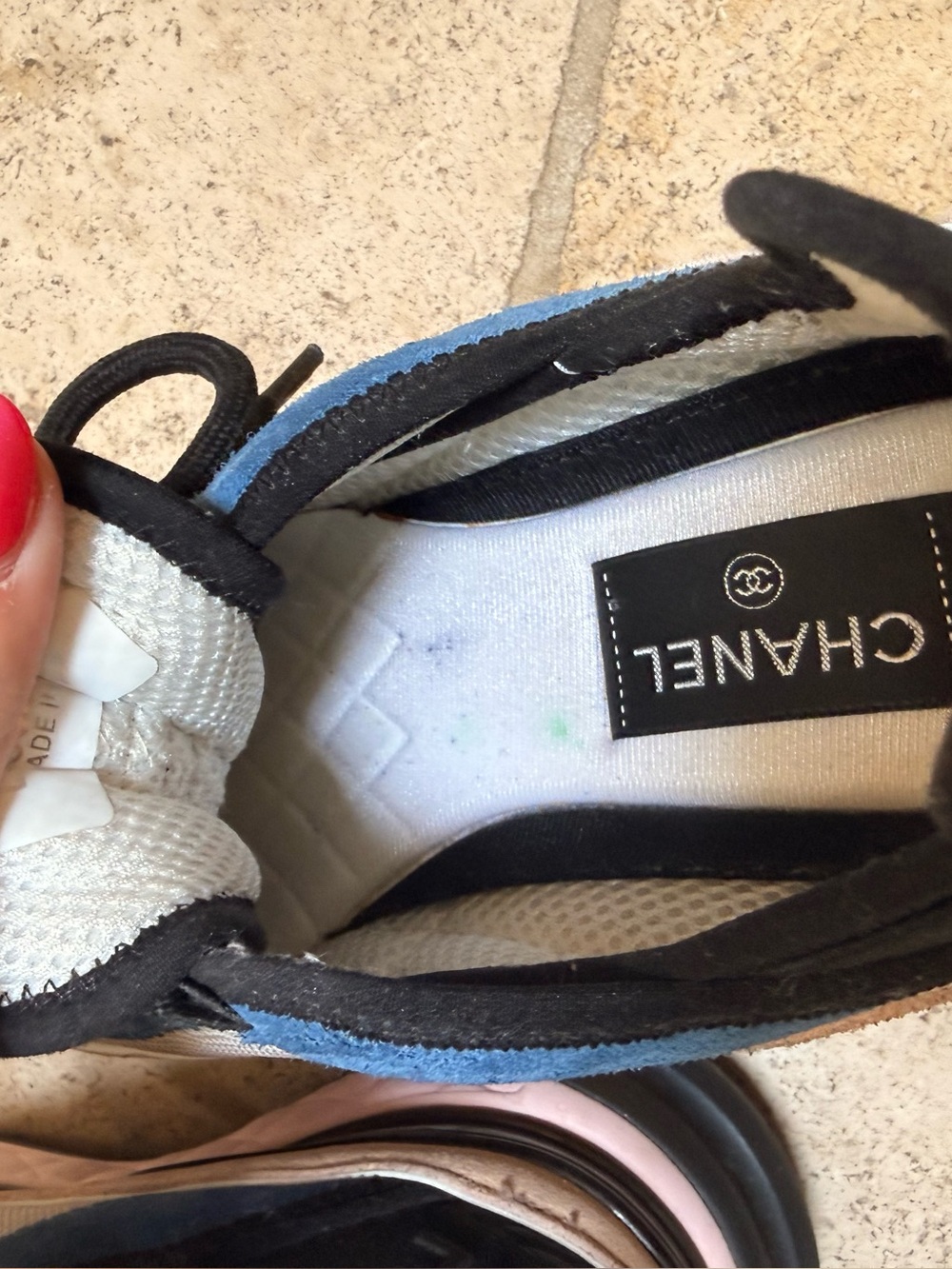 Chanel platform sneakers- blue, pink, beige. Size 39. 100% authentic. - Picture 4 of 12